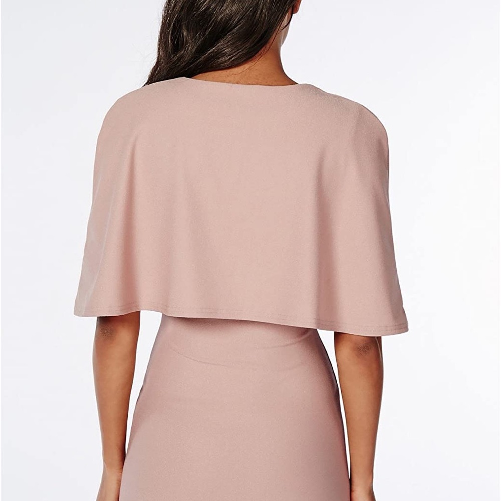 Crepe Cape Bodycon Dress - Picture 2 of 4